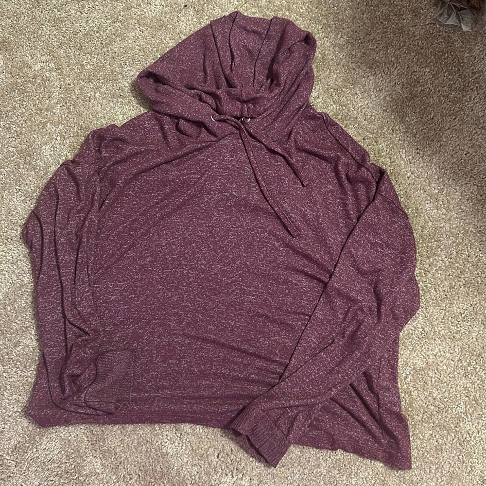 Maroon Hippie Rose lightweight hoodie